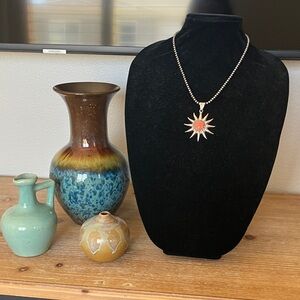 Sterling silver red jasper sun pendant